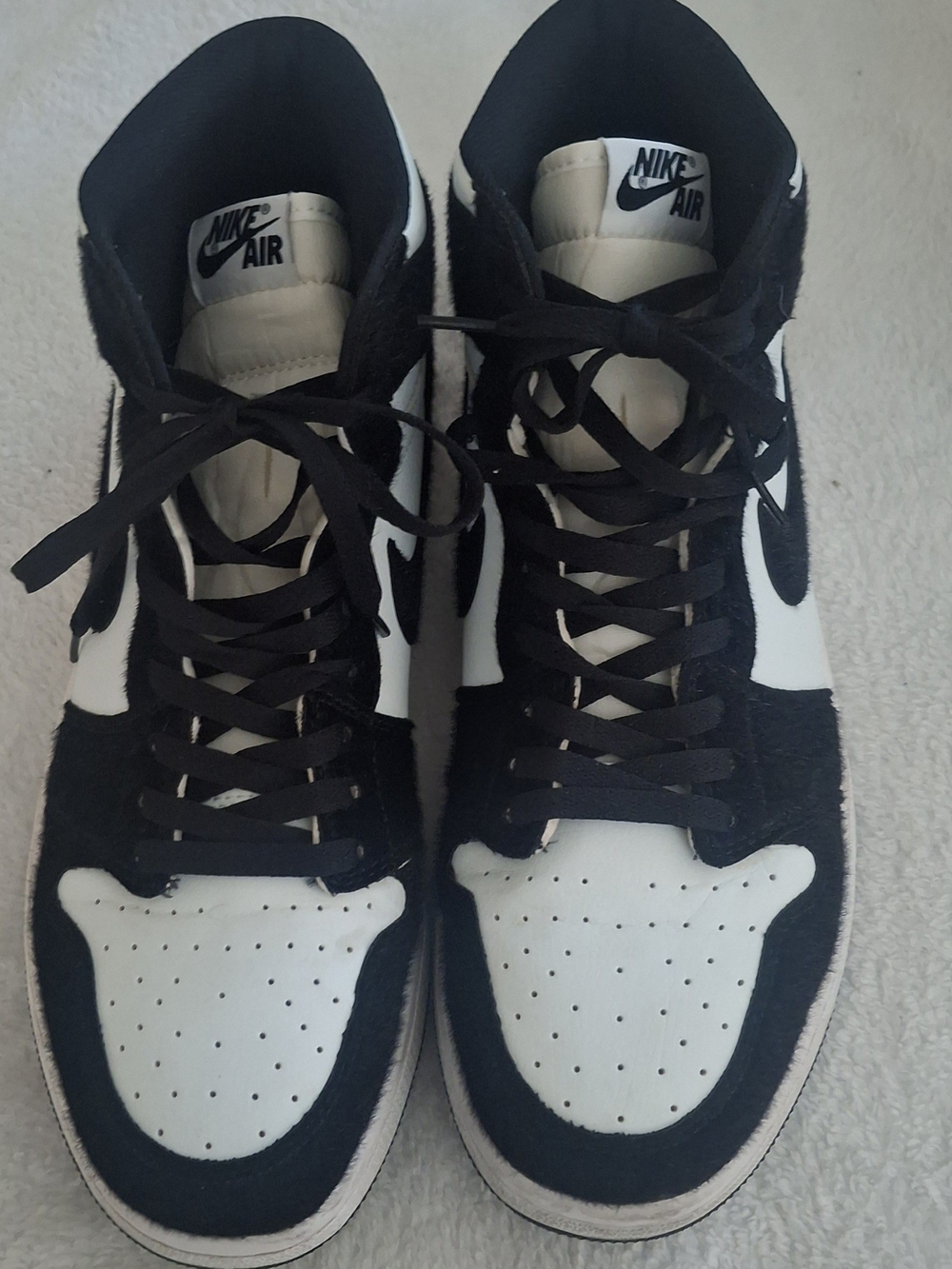 Air Jordan 1 Retro High OG Twist Panda Black White Fur EU 47 US 13